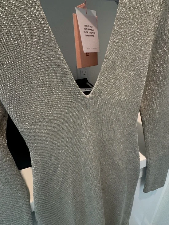 Cult Gaia Shayla Long-Sleeve V-Neck Midi Dress - Picture 6 of 8